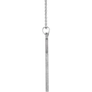 14K White Gold 25 X 16 Mm 18 In Polished Cross Necklace