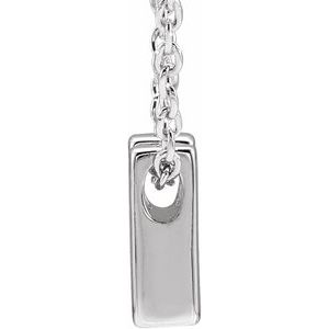 14K White Gold Initial H 8 X 6.5 Mm 16-18 In Polished Initial Pendant Slide Necklace