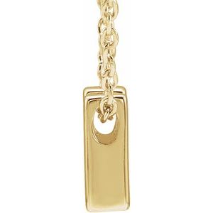 14K Yellow Gold Initial H 8 X 6.5 Mm 16-18 In Polished Initial Pendant Slide Necklace