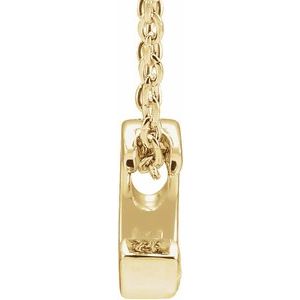 14K Yellow Gold Initial C 8 X 6.4 Mm 16-18 In Polished Initial Pendant Slide Necklace