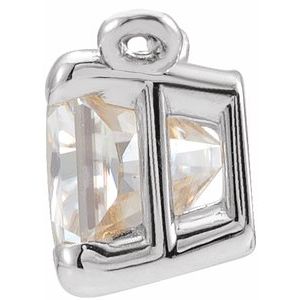 14K White Gold Emerald 6.15 X 4.5Mm Ghi Si 3/4 Ctw Lab Grown Diamond Claw-Prong Necklace Center