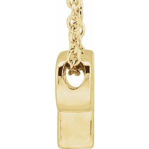 14K Yellow Gold Initial P 8 X 6 Mm 16-18 In Polished Initial Pendant Slide Necklace