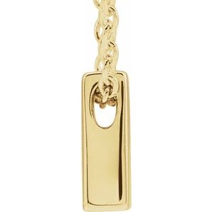 14K Yellow Gold Initial M 8.8 X 8 Mm 16-18 In Polished Initial Pendant Slide Necklace