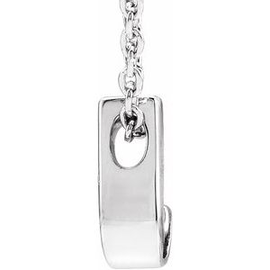 14K White Gold Initial J 8 X 5.3 Mm 16-18 In Polished Initial Pendant Slide Necklace