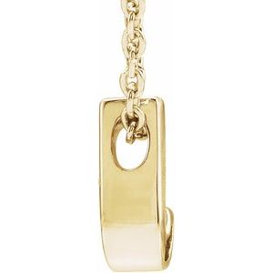14K Yellow Gold Initial J 8 X 5.3 Mm 16-18 In Polished Initial Pendant Slide Necklace