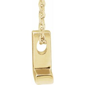 14K Yellow Gold Initial L 8 X 5.3 Mm 16-18 In Polished Initial Pendant Slide Necklace