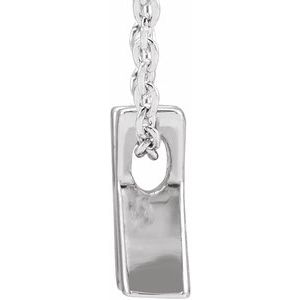 14K White Gold Initial K 8 X 6.9 Mm 16-18 In Polished Initial Pendant Slide Necklace