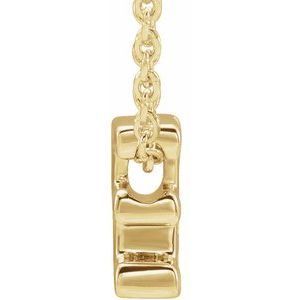 14K Yellow Gold Initial E 8 X 5.6 Mm 16-18 In Polished Initial Pendant Slide Necklace
