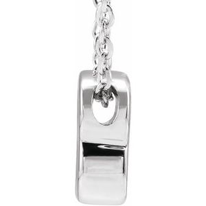 14K White Gold Initial B 8 X 5.8 Mm 16-18 In Polished Initial Pendant Slide Necklace
