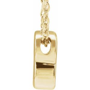14K Yellow Gold Initial B 8 X 5.8 Mm 16-18 In Polished Initial Pendant Slide Necklace
