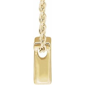 14K Yellow Gold Initial T 8 X 7.2 Mm 16-18 In Polished Initial Pendant Slide Necklace