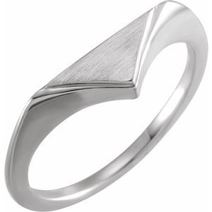 Sterling Silver Polished Signet Ring Size 7
