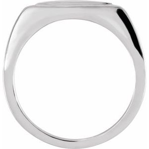 Sterling Silver Polished Signet Ring Size 7