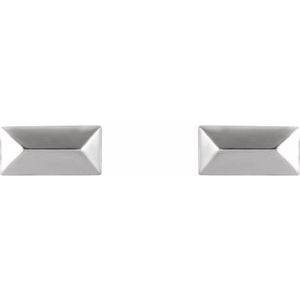 Sterling Silver 5.85 X 2.85 Mm Pair Friction Backs Included Polished Geometric Stud Earrings