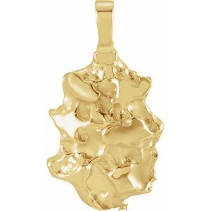 14K Yellow Gold 18 X 9 Mm Polished Nugget Pendant
