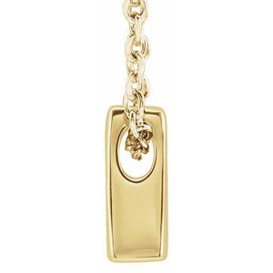 14K Yellow Gold Initial A 8 X 7 Mm 16-18 In Polished Initial Pendant Slide Necklace