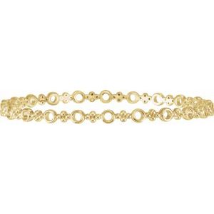 14K Yellow Gold 7 In Polished Bangle Bracelet