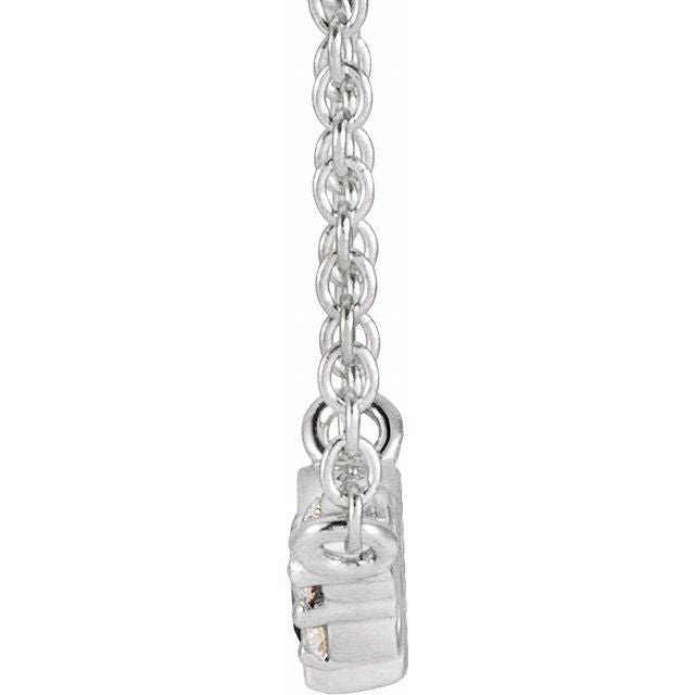 14K White Gold Marquise 4 X 2Mm I1, G-H 18 In Polished Natural Peridot And .03 Ctw Natural Diamond Necklace