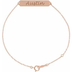 14K Rose Gold 33 X 6 Mm 7-8 In Polished 7-8 Inch Geometric Bracelet