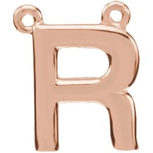 14K Yellow Or White Or Rose Gold Initial Polished Necklace Center
