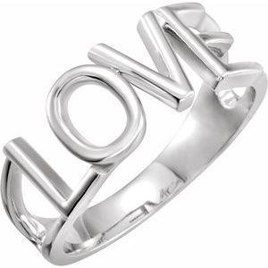 Sterling Silver Polished Love Ring Size 7