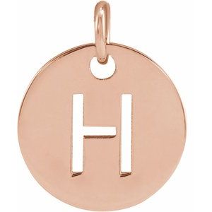 18K Yellow Or Rose Gold-Plated Sterling Silver 10 Mm Polished Initial Disc Pendant