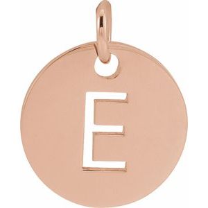 18K Yellow Or Rose Gold-Plated Sterling Silver 10 Mm Polished Initial Disc Pendant