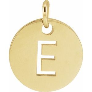 18K Yellow Or Rose Gold-Plated Sterling Silver 10 Mm Polished Initial Disc Pendant