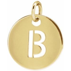 18K Yellow Or Rose Gold-Plated Sterling Silver 10 Mm Polished Initial Disc Pendant