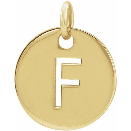 14K Yellow Or White Gold 10 Mm Polished Disc Pendant