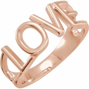 14K Rose Gold Polished Love Ring Size 7