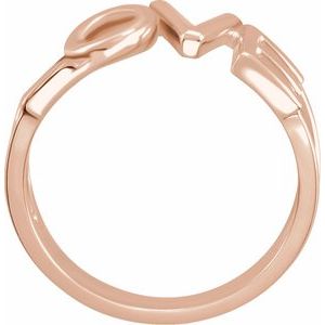 14K Rose Gold Polished Love Ring Size 7