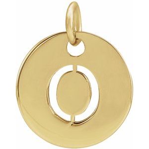 18K Yellow Or Rose Gold-Plated Sterling Silver 10 Mm Polished Initial Disc Pendant