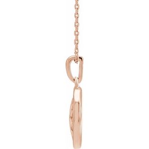 14K Rose Gold 14.75 X 12.75 Mm 16-18 In Polished Tree Of Life Necklace