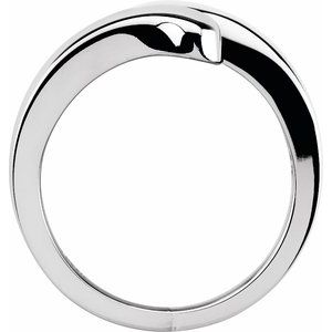 14K White Gold Polished Bypass Ring Size 6