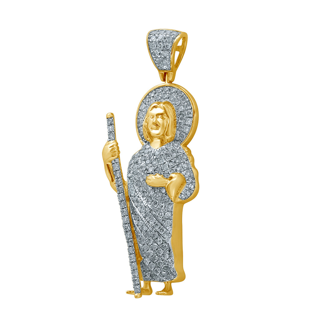 10K Yellow Gold 0.47-0.54 Cttw Diamond St.Jude Charm