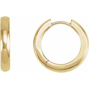 14K Yellow Or White Gold Or Sterling Silver Each Hinged Polished Huggie Hoop Earring, Length: 16 Mm, Thickness: 2.9 Mm