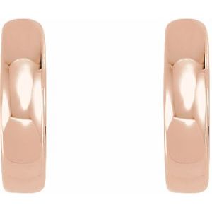 14K Rose Gold Pair Hinged Earrings, Length: 11.5 Mm, Thickness: 2.5 Mm