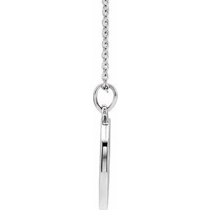 14K White Gold Round 16.7 X 14.3 Mm 1.3Mm G-H I1 1/5 Ctw Natural Diamond Halo-Style Engravable Necklace, Length: 18 In