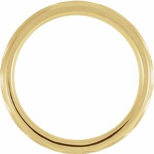 14K Yellow Gold 6 Mm Polished Patterned Comfort-Fit Band Size 10