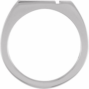 Sterling Silver Rectangle 10.8 X 8.8 Mm Satin/Polished Polished Signet Ring Size 10
