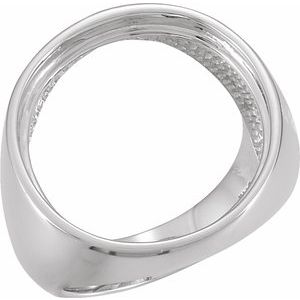 Sterling Silver 21.4 Mm Bezel Set Polished Coin Frame Bezel Ring Mounting Size 11