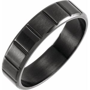 Black PVD Titanium 6 mm Flat Grooved Band