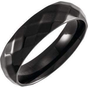Black PVD Titanium 6 mm Faceted Band