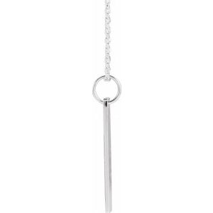 14K White Gold 20 X 5 Mm 16-18 In Polished Bar Necklace