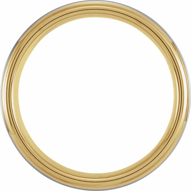 18K Yellow Gold PVD Tungsten 8 mm Stepped-Edge Comfort-Fit Flat Band Size 10.5