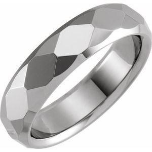 Tungsten 6 mm Beveled Faceted Band