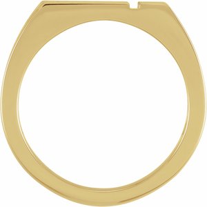 14K Yellow Gold Rectangle 10.8 X 8.8 Mm Satin/Polished Polished Signet Ring Size 10