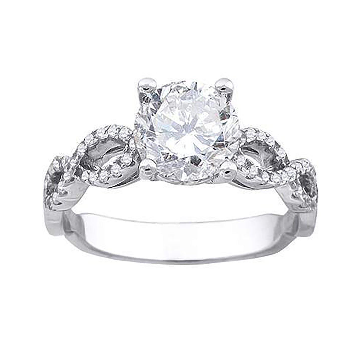 Sterling Silver Women's Cubic-Zirconia Fashion Bridal Anniversary Engagement Wedding Ring