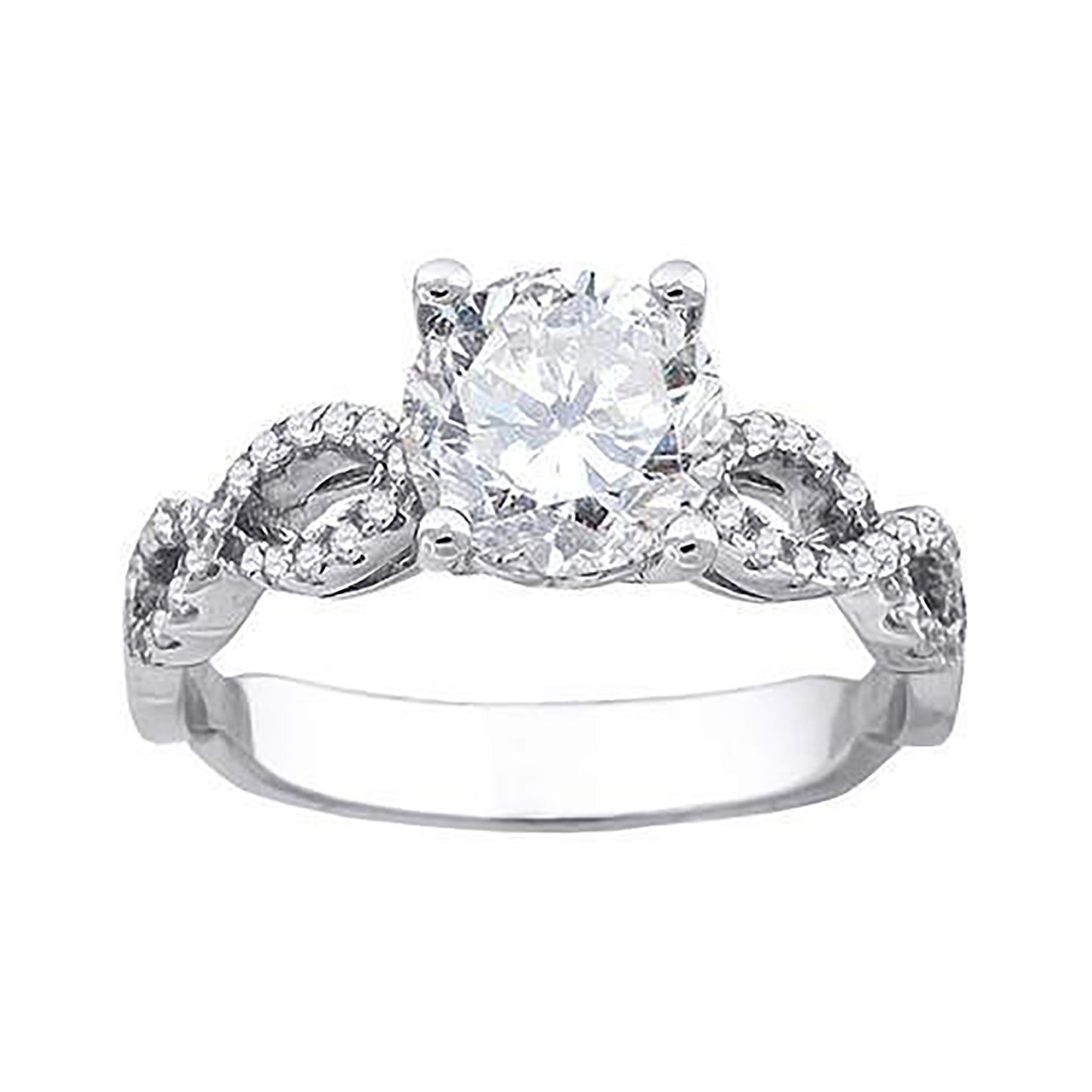 Sterling Silver Women's Cubic-Zirconia Fashion Bridal Anniversary Engagement Wedding Ring